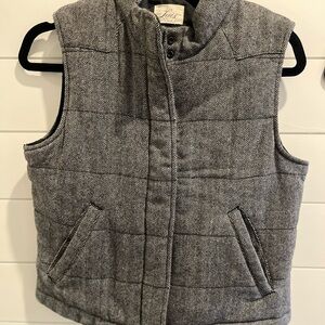 Vintage Y2K Levi’s Gray Herringbone Puffer Vest (69% Wool) Size 4